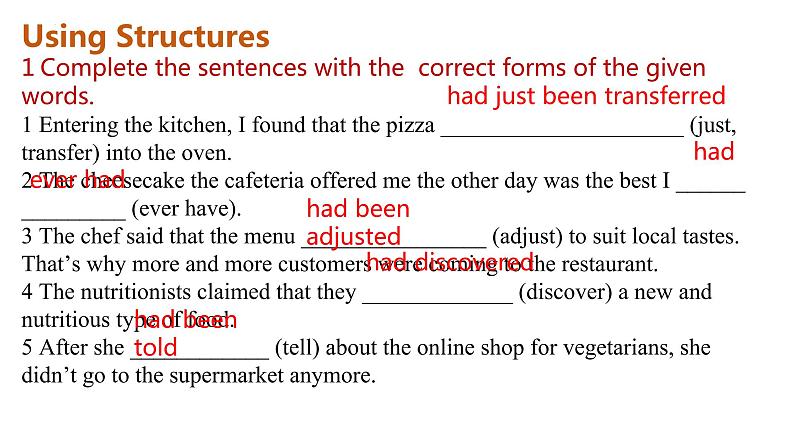 Unit 3 Food and Cultures Period 6 Workbook 课件-2022-2023学年高中英语人教版（2019）选择性必修第二册第5页