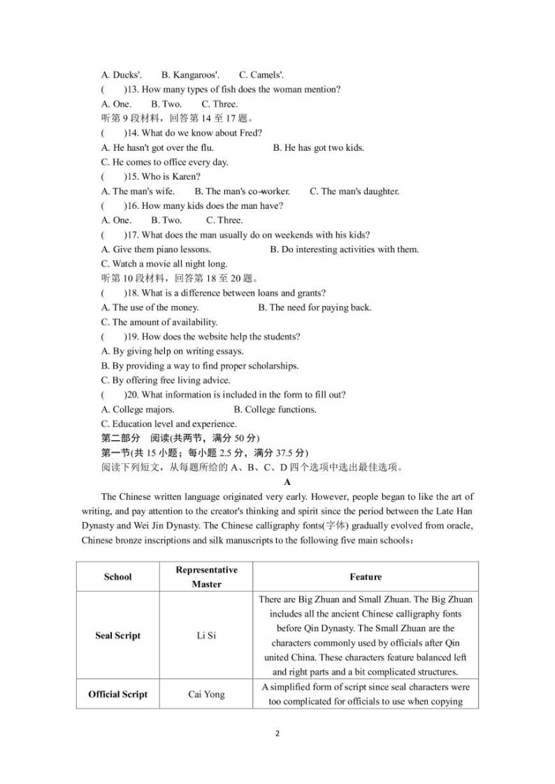 2022-2023学年江苏省常州市高三上学期期末考试（延期）英语PDF版含答案02