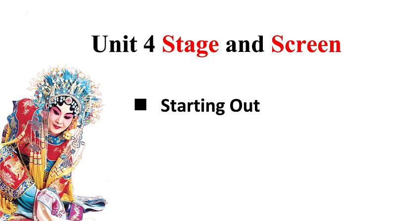 Unit 4 Stage and Screen Starting out 课件 -2022-2023学年高中英语外研版（2019）必修第二册第1页