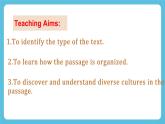 Unit 3 Diverse Cultures Reading and thinking 课件