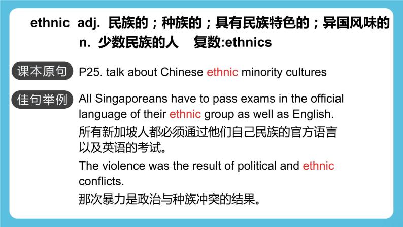Unit 3 Diverse Cultures   Words and Expressions词汇 课件06