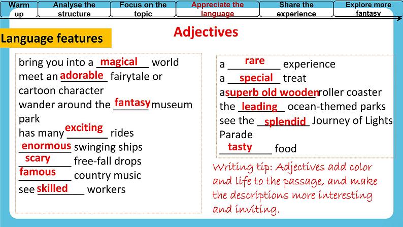 Unit 3Fascinating Parks Using Language1 课件06