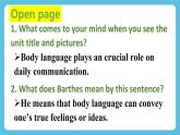 Unit 4 Body language Reading and Thinking课件