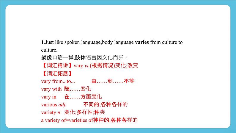 Unit 4Body Language Reading and thinking知识点讲练课件05