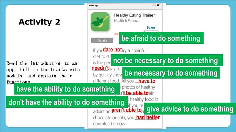 Unit 1 Food for thought Using language-Modals 课件03