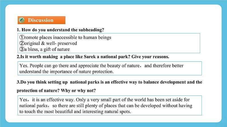 Unit 3 Fascinating Parks  Reading and Thinking课件第8页