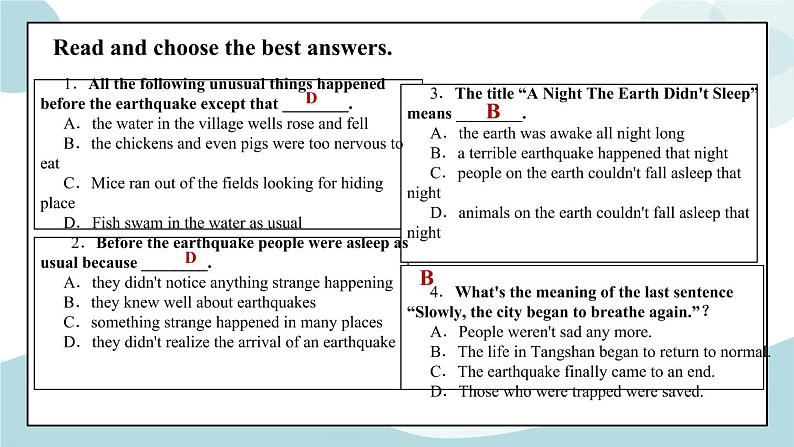 Unit 4 Natural disasters 第1课时 Reading and Thinking 课件第7页