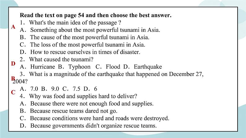 Unit 4 Natural disasters 第3课时 Reading for Writing 课件+练习03