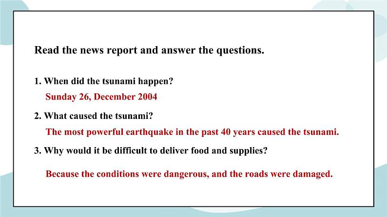 Unit 4 Natural disasters 第3课时 Reading for Writing 课件+练习04