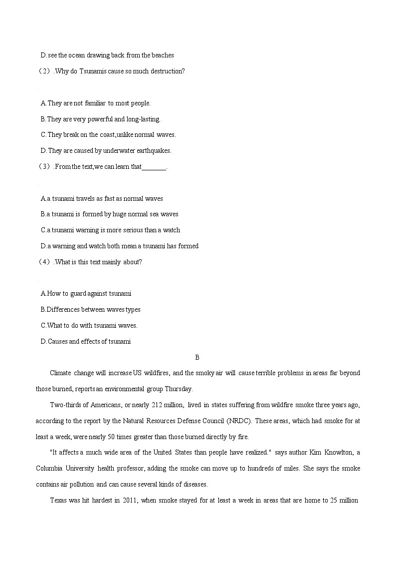 Unit 4 Natural disasters 第3课时 Reading for Writing 课件+练习03