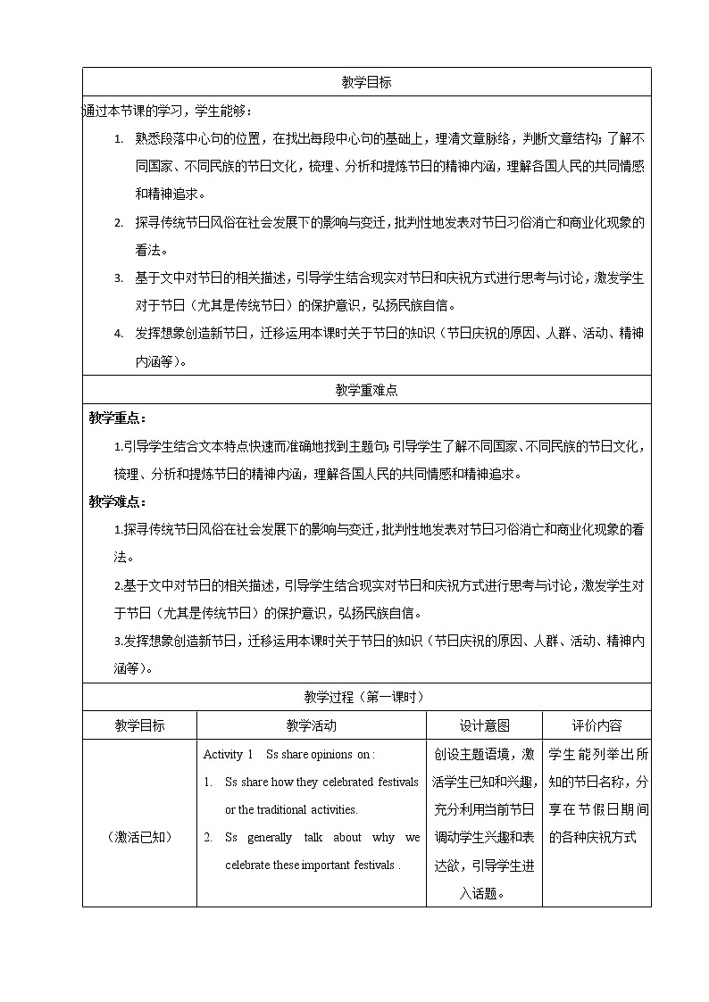 Period 2 Reading and  Thinking 教学设计第2页