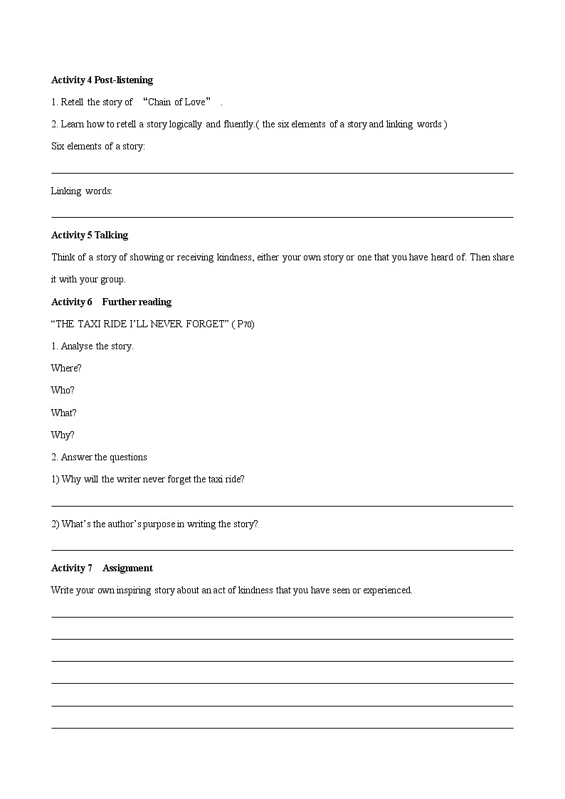 U2 Period 3 Listening and Talking 课件+教案+学案+练习02