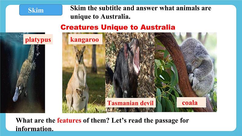 Unit 2 Iconic Attractions period 5 Using langusge Describe an animal 课件+教案03