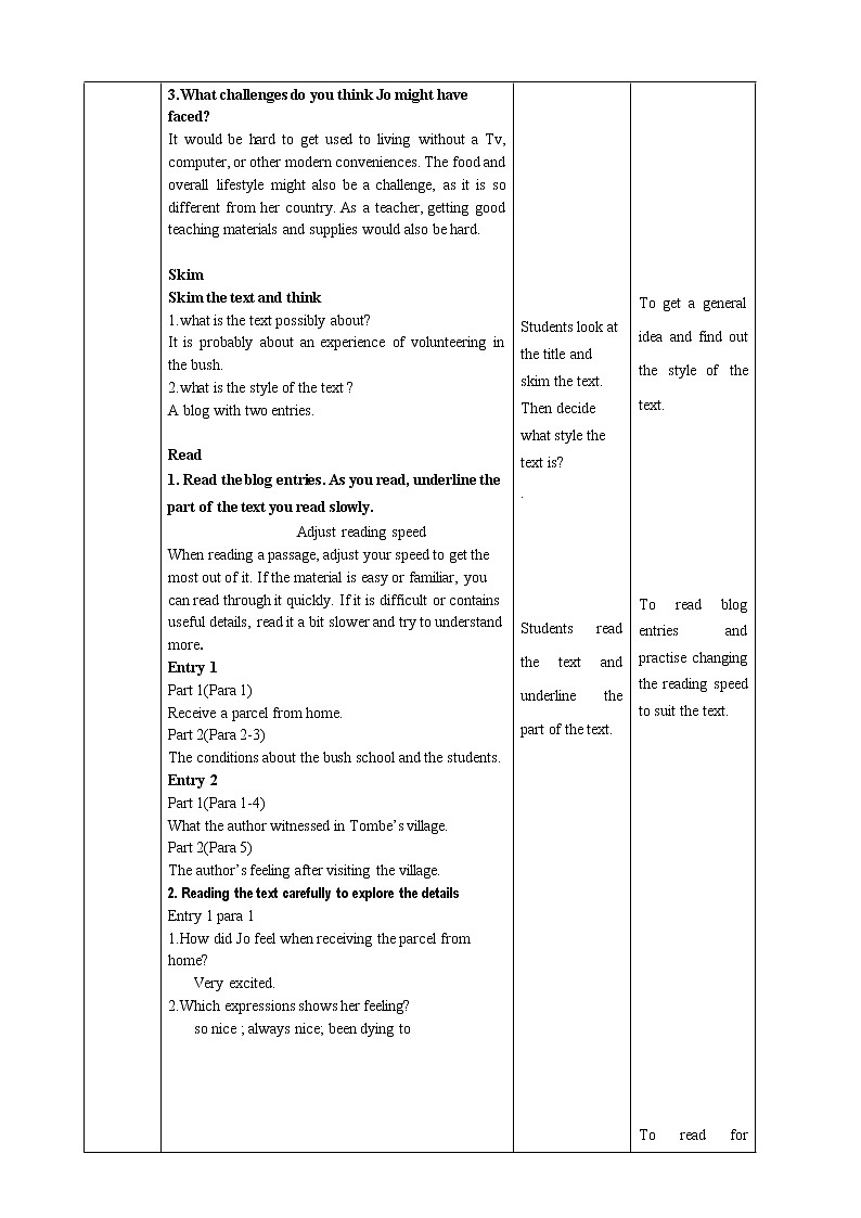 Unit 4 Sharing period 1 Reading and Thinking教案第3页