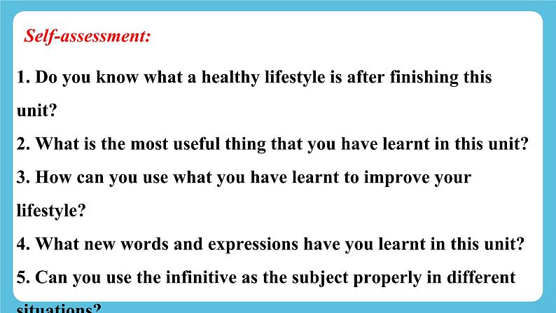 Unit 2 Healthy Lifestyle Assessing Your Progress 课件第3页