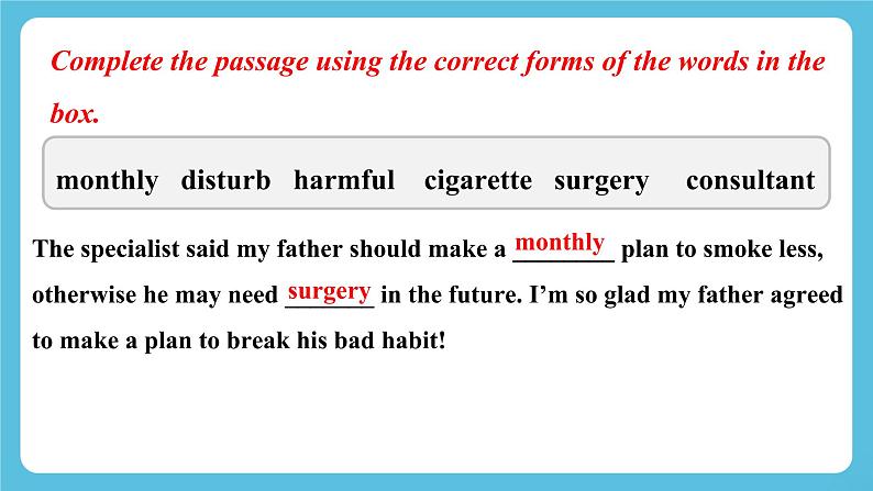 Unit 2 Healthy Lifestyle Assessing Your Progress 课件第5页