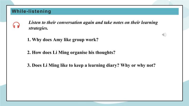 Welcome unit 第三、四课时 listening and talking & writing 课件05