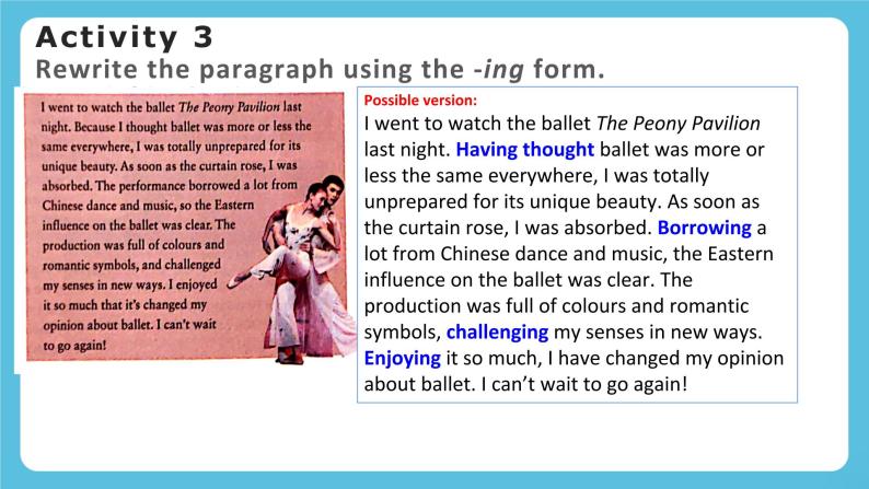 Unit 4 Stage and screen Period 2 Using Language 课件+练习（原卷＋解析）08