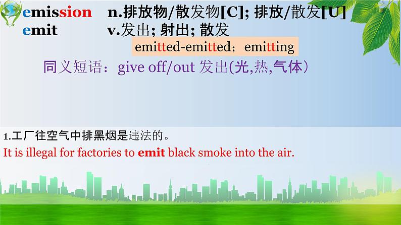 Unit 3 Environmental Protection Words and expressions (1)课件-2021-2022学年高中英语人教版（2019）选择性必修第三册03