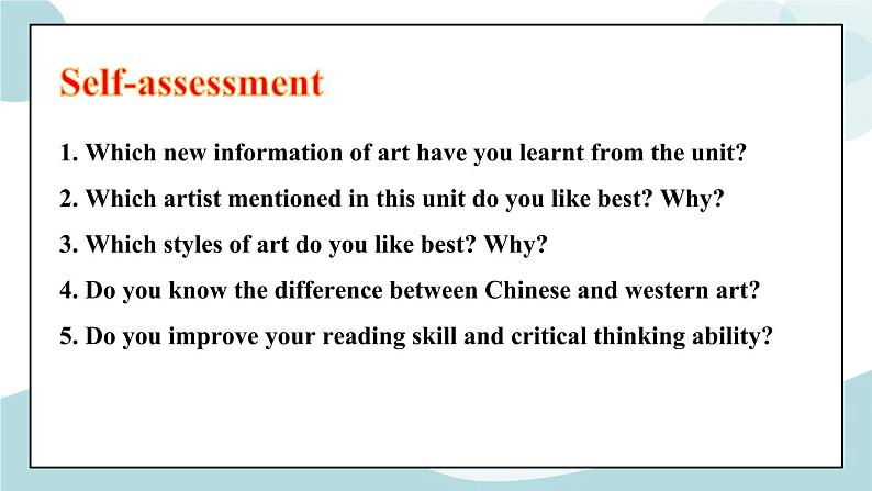 Unit 1 Art  Assessing Your Progress 课件＋练习（原卷＋解析卷）03