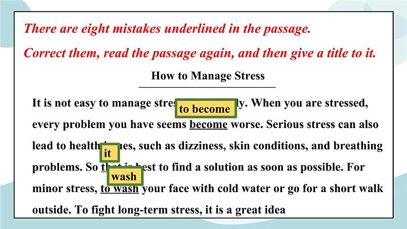 Unit 2 Healthy Lifestyle Assessing Your Progress 课件＋练习（原卷＋解析卷）06