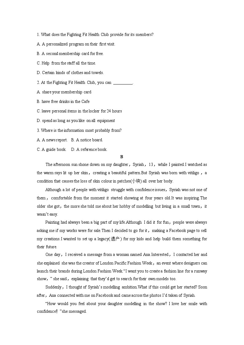 Unit 2 Healthy Lifestyle 单元测试（原卷+解析卷）02