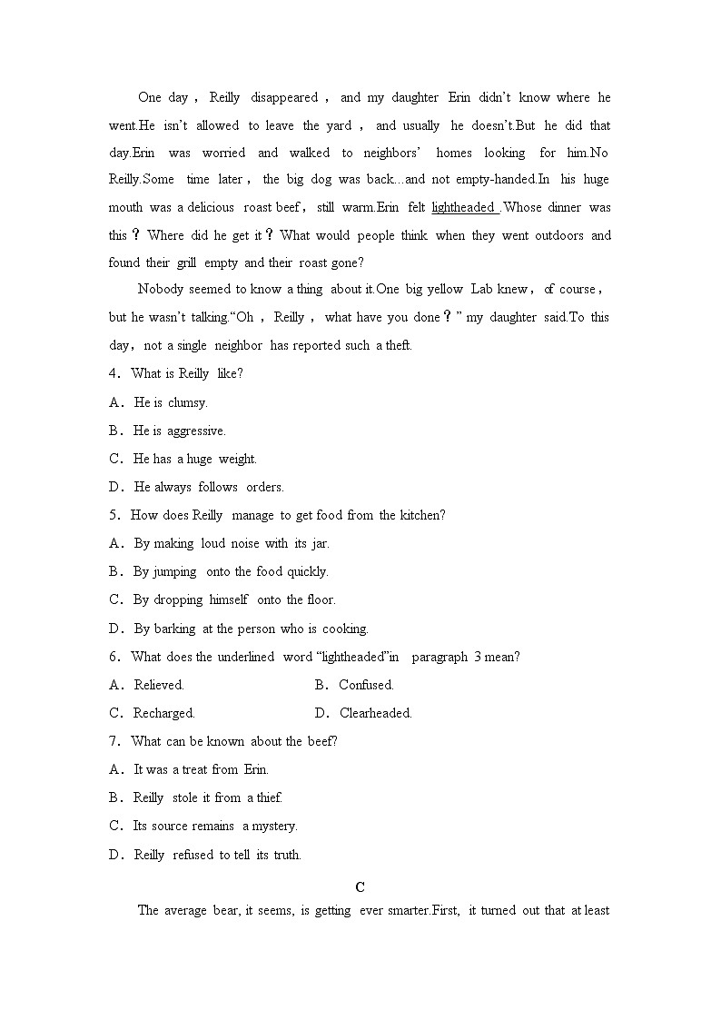 Unit 4 Adversity and Courage 单元测试（原卷+解析卷）03