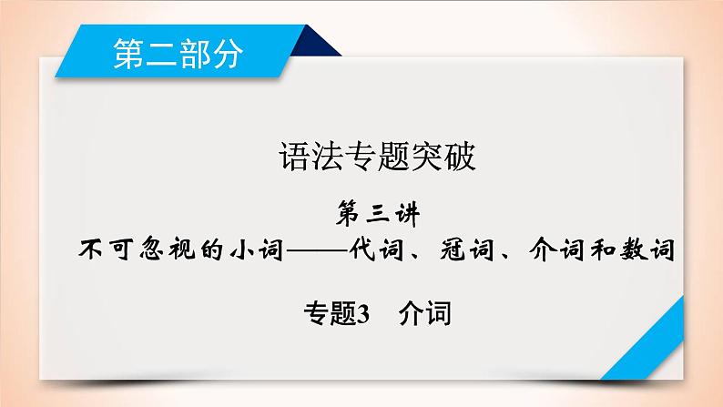 高中英语高考第2部分 第3讲 专题3介词 2021届人教版英语高考一轮复习同步课件第1页