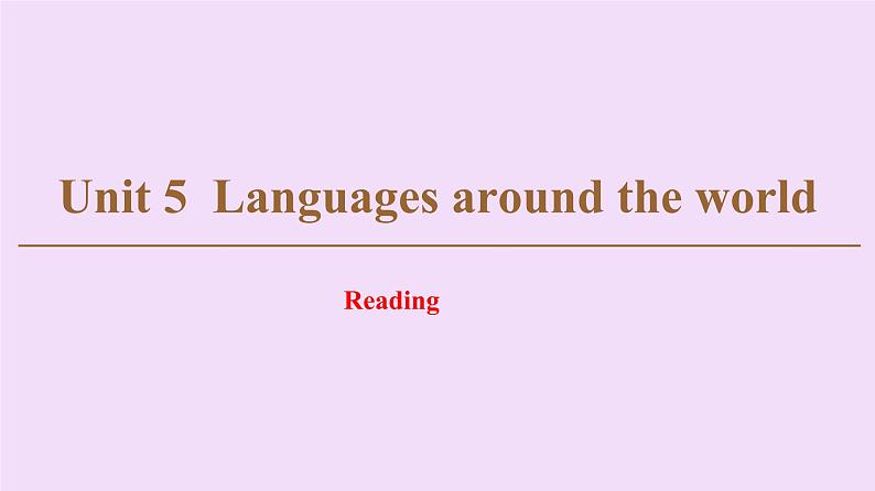 高中英语高考Unit 5 Languages around the world Reading 课件第1页