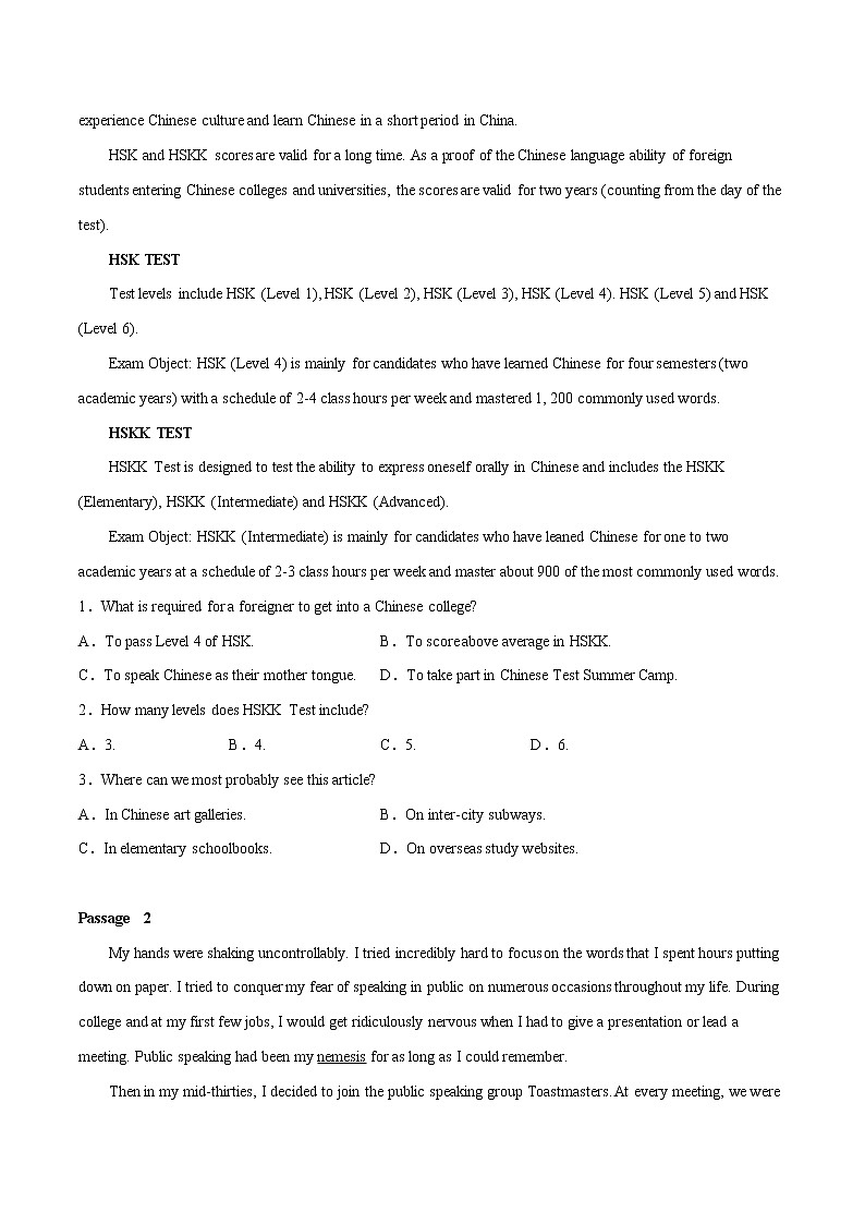专题 01 阅读理解（应用文、记叙文） --新高考八省最新名校联考试题汇编03