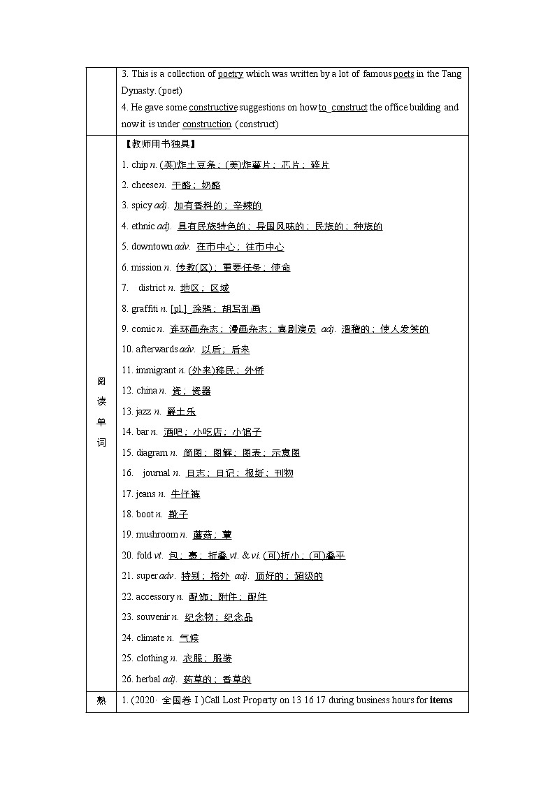 高中英语高考必修三 Unit 3 Diverse Cultures 教案03