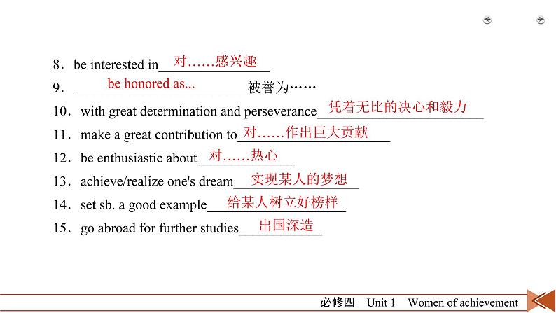高中英语高考第1部分 必修4 Unit 1 2021届人教版英语高考一轮复习同步课件05