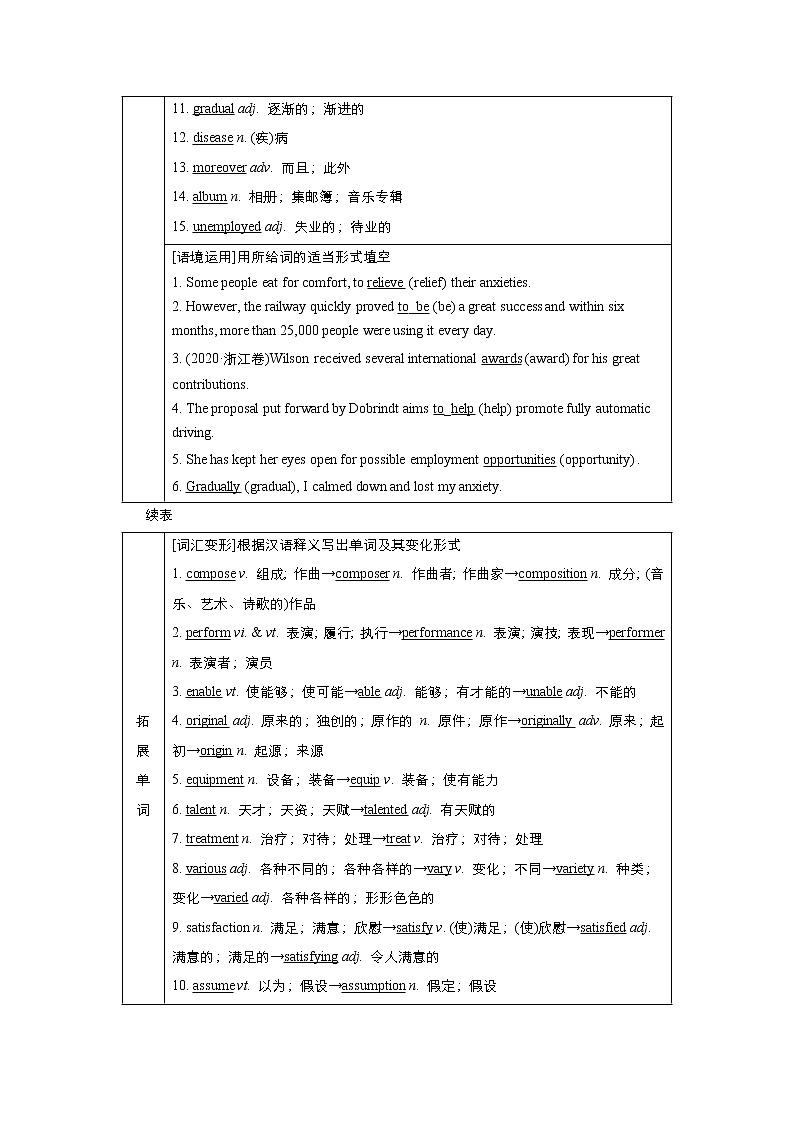 高中英语高考Unit 5 Music 教案第2页