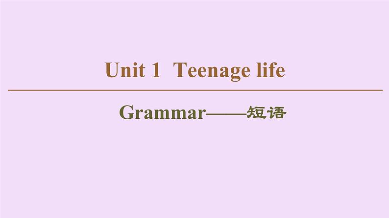 高中英语高考Unit 1 Teenage life Grammar 课件练习题01