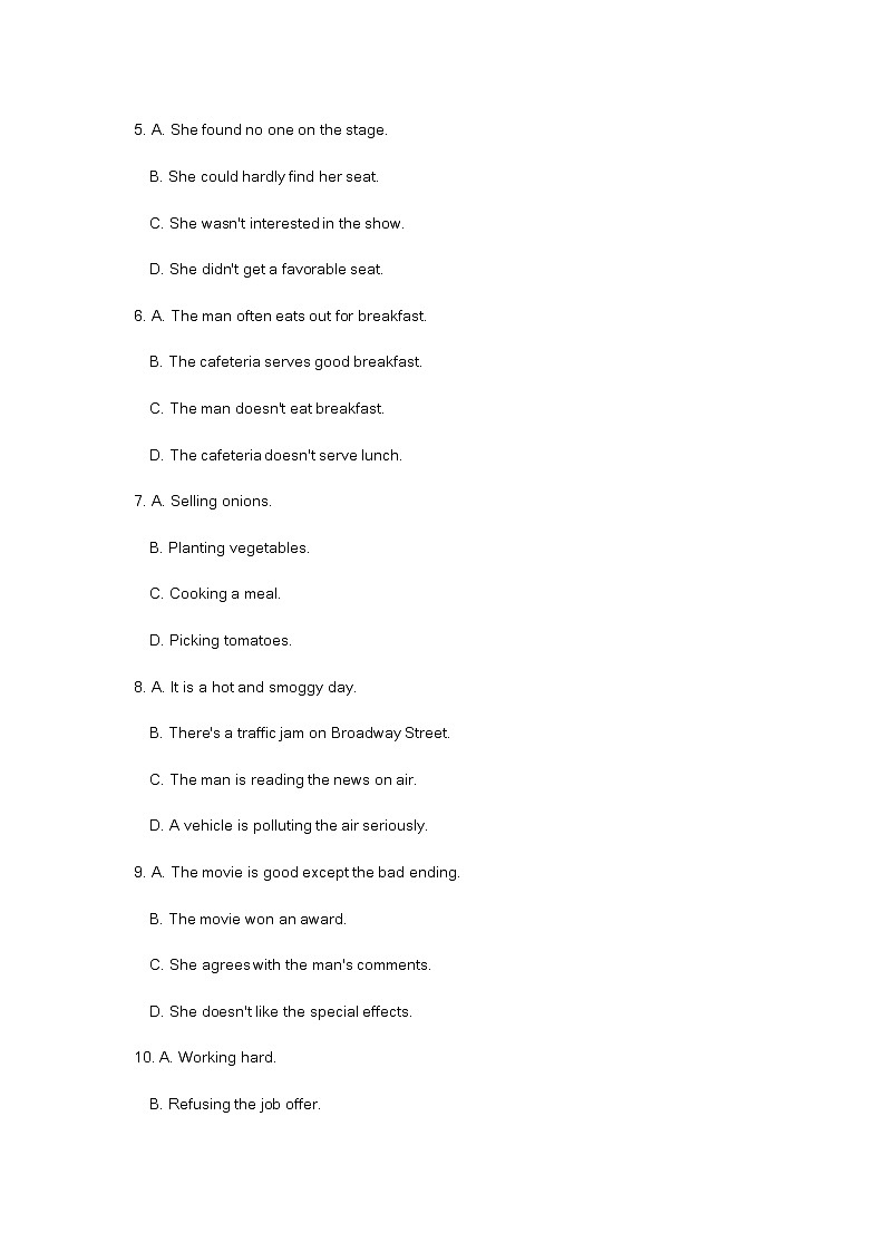 2023届上海市普陀区高中英语一模卷及答案（不含听力）02