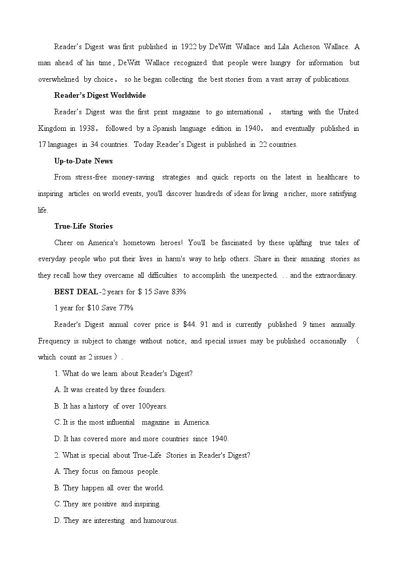 2023届贵州省铜仁市高三下学期适应性考试（二）英语试题(含答案)02