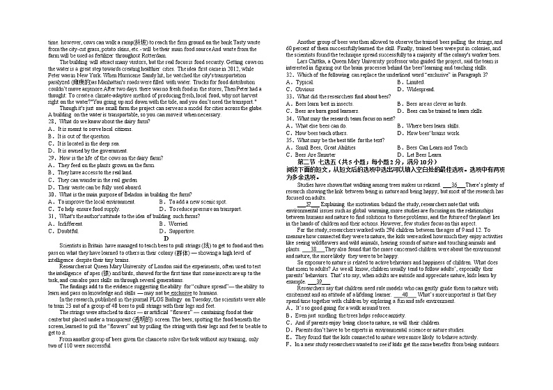 2023届江西省吉水中学高三一模英语试题(含答案)03