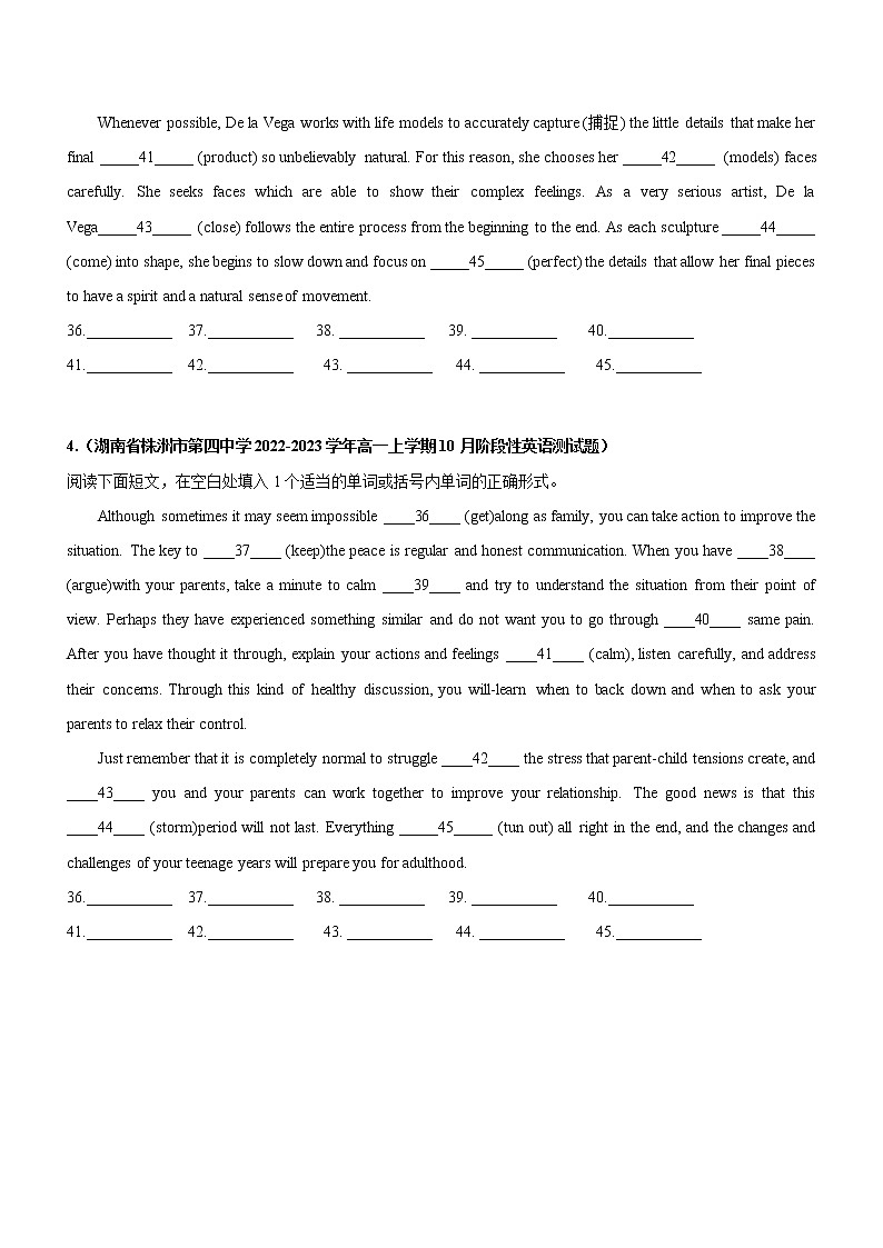 专题 25  语法填空 有提示词--备考高考二轮英语复习讲练测--测03