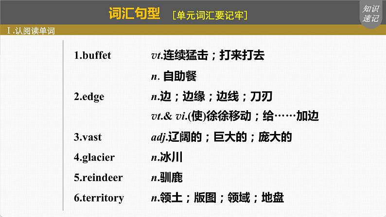 高考英语一轮复习课件  第1部分 教材知识解读 选择性必修第1册 Unit 3   Fascinating Parks06