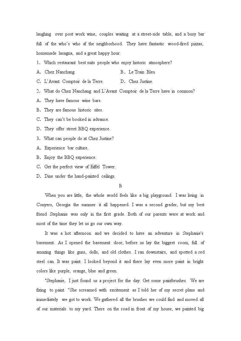 2022-2023学年河南省周口市沈丘县高三上学期期末考试英语试卷（Word版含答案，无听力部分）02