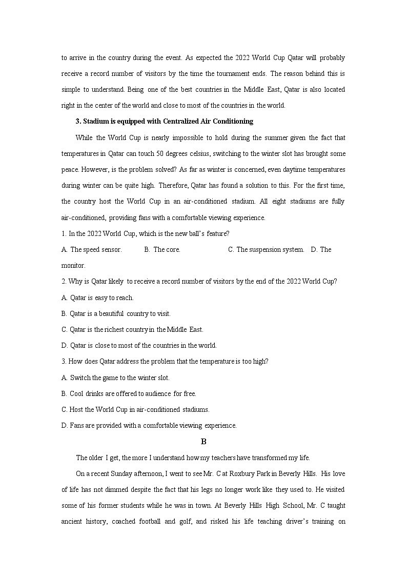 2022-2023学年广东省实验中学等六校高三下学期第四次联考 英语（解析版） 试卷02