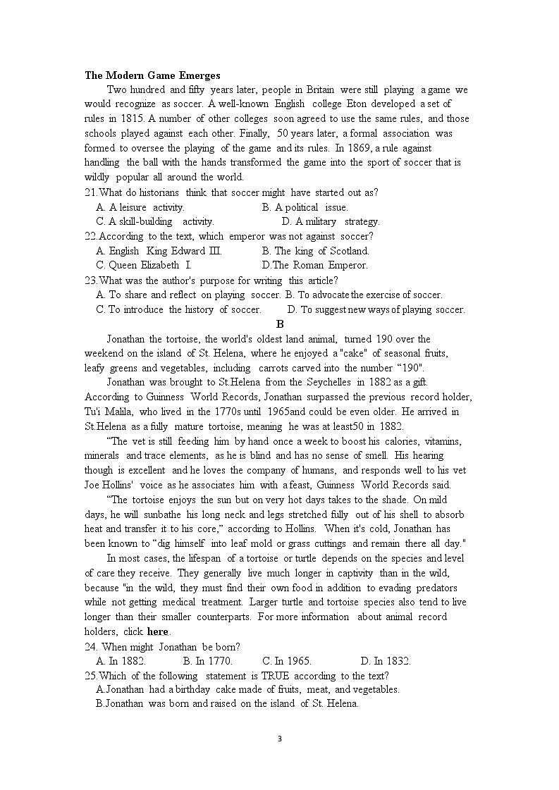浙江省十校联盟2023届高三第三次联考英语试卷第3页