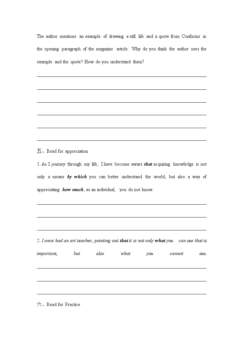 Unit 4  Reading 1 学案-2022-2023学年高中英语牛津译林版（2020）选择性必修第四册03