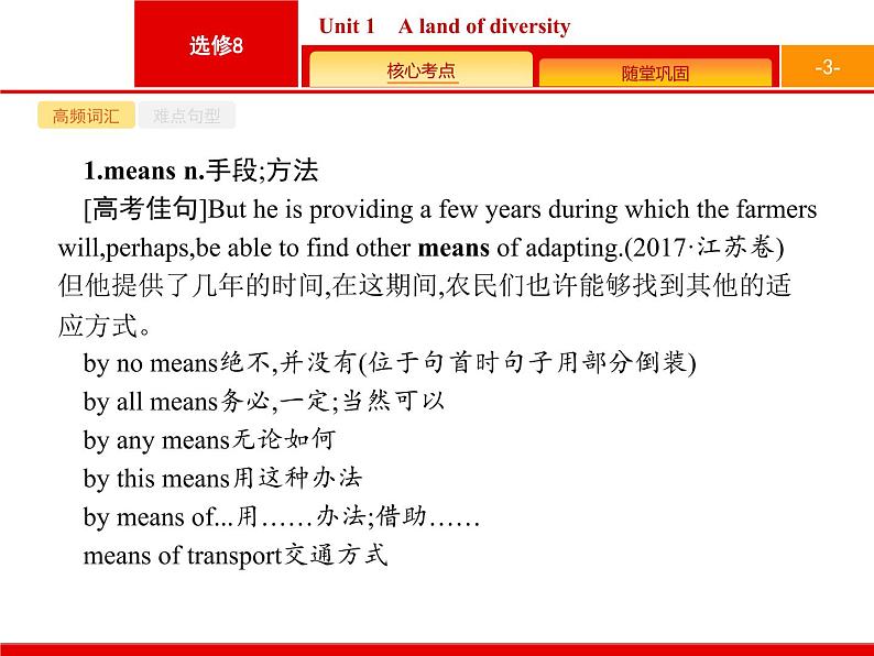 高中英语高考8 1 Unit 1　A land of diversity课件PPT03