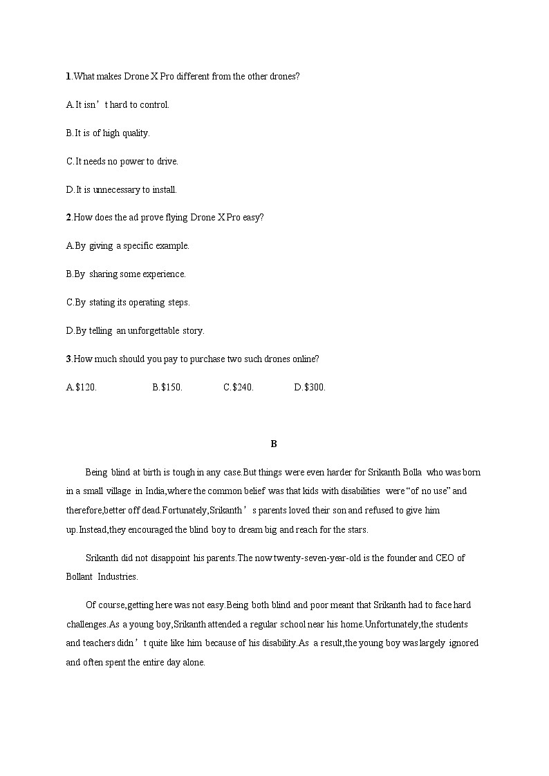 人教版高中英语选择性必修第二册第一单元测评含答案02