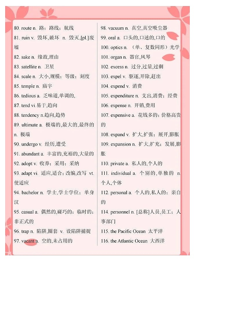 690个高考英语阅读理解高频词汇大全03
