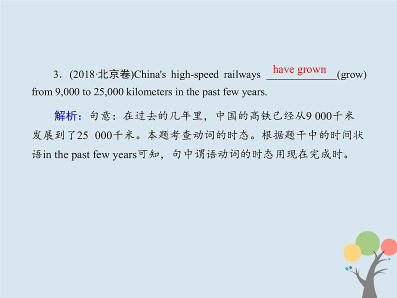 高中英语高考2020版高考英语一轮总复习语法专题9动词的时态语态和主谓一致课件新人教版第5页