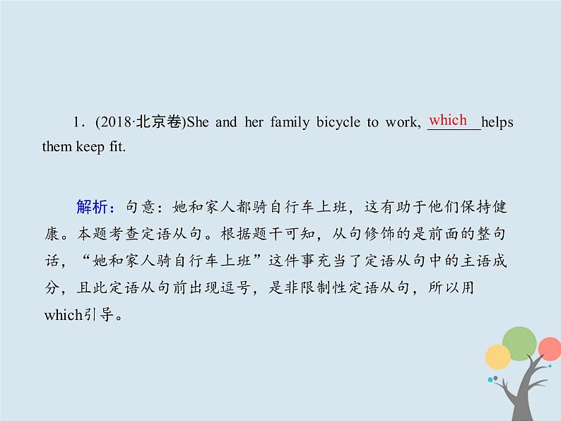 高中英语高考2020版高考英语一轮总复习语法专题12定语从句课件新人教版03