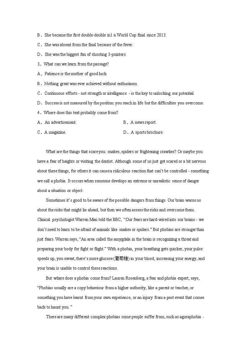 高考英语阅读理解专项训练02