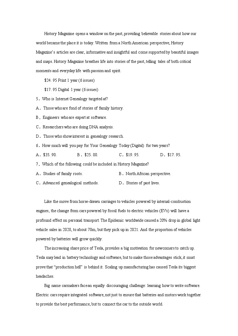 高考英语阅读理解专项训练03